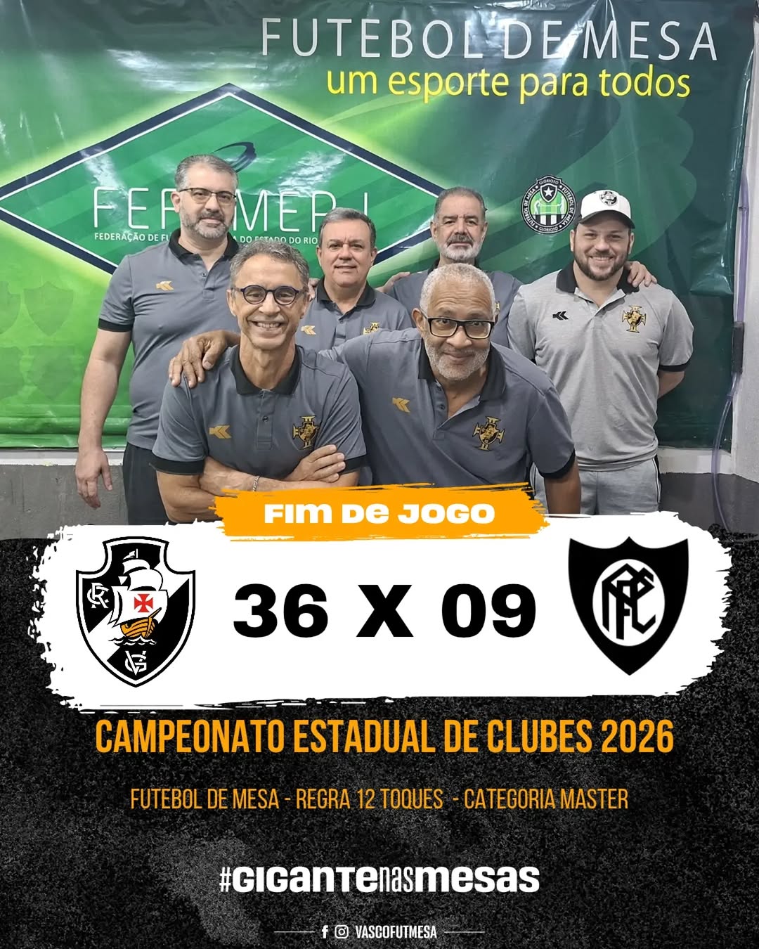 Foto da reportagem sobre o Vasco da Gama: Vasco atropela Fluminense por 41 a 5 e garante vaga na final do Estadual Master